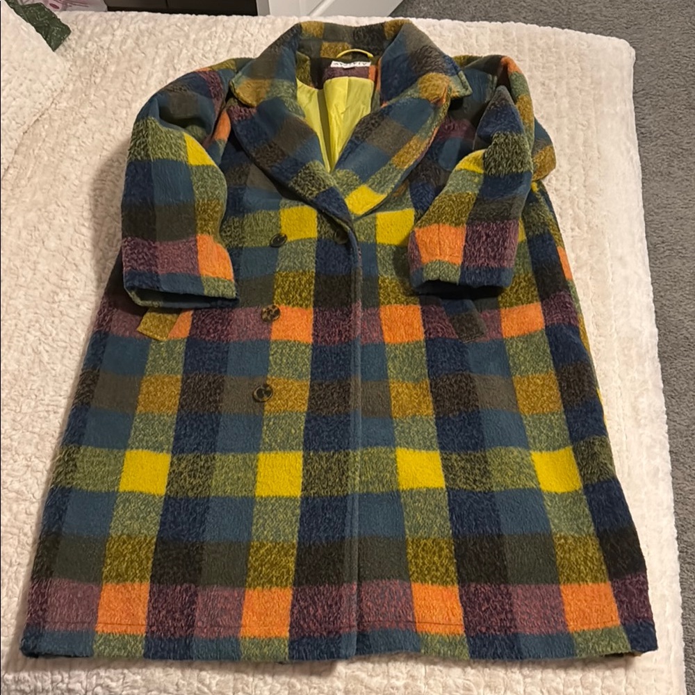 Ava & Viv Colorful Plaid Coat